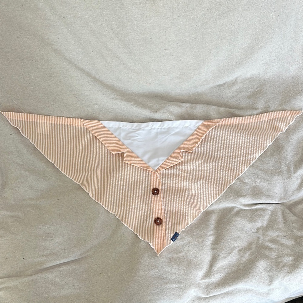 Striped Tan and White Bandana with Buttons
